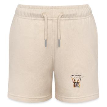 Bouledogue rayon de soleil - Short de jogging enfant bio Stanley/Stella - écru doux - Devant