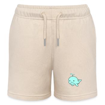 Baby Whale 02 - Kids Organic Sweat Shorts by Stanley/Stella - soft Ecru - Front