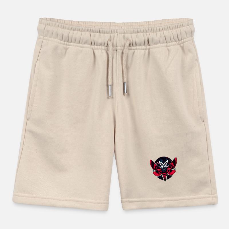Cosmic Moth - Art Folklore Mothman Kids Organic Sweat Shorts by Stanley/Stella