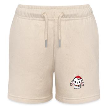 Mignon lapin de Noël avec des cloches - Short de jogging enfant bio Stanley/Stella - écru doux - Devant