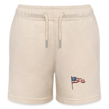 amerika fahne - Kinder Organic Joggingshorts Mini Bolter von Stanley/Stella - Natur - Vorne