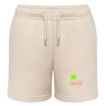 Holiday Palme Text Spruch Urlaub Erholen Reisen - Kinder Organic Joggingshorts Mini Bolter von Stanley/Stella - Natur - Vorne