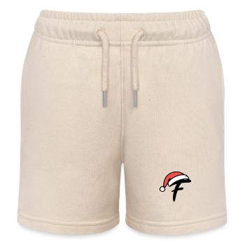 Buchstabe F weihnachtlich - Kinder Organic Joggingshorts Mini Bolter von Stanley/Stella - Natur - Vorne