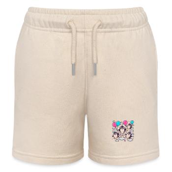 Pinguine an Ballons - Kinder Organic Joggingshorts Mini Bolter von Stanley/Stella - Natur - Vorne