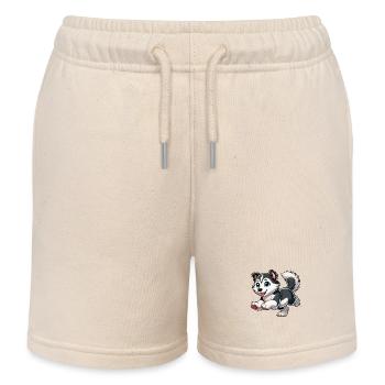 Siberian Husky - Kids Organic Sweat Shorts by Stanley/Stella - soft Ecru - Front