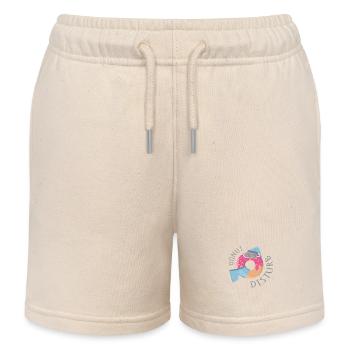 "Donut Disturb" - Funny Sleep Shirt - Kids Organic Sweat Shorts by Stanley/Stella - soft Ecru - Front