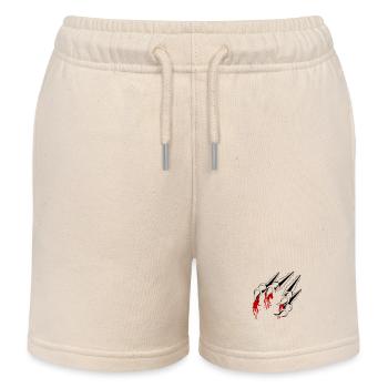 claws 01 - Kids Organic Sweat Shorts by Stanley/Stella - soft Ecru - Front