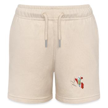 Peru Flagge in der Peru Landkarte EN - Kinder Organic Joggingshorts Mini Bolter von Stanley/Stella - Natur - Vorne