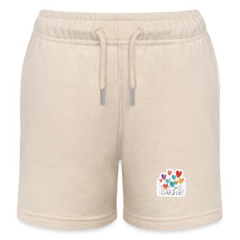 Flowers for Mom - Kids Organic Sweat Shorts by Stanley/Stella - soft Ecru - Front