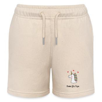 BONNE FÊTE PAPA. PAPA. FÊTE DES PÈRES. BONNE FÊTE - Short de jogging enfant bio Stanley/Stella - écru doux - Devant