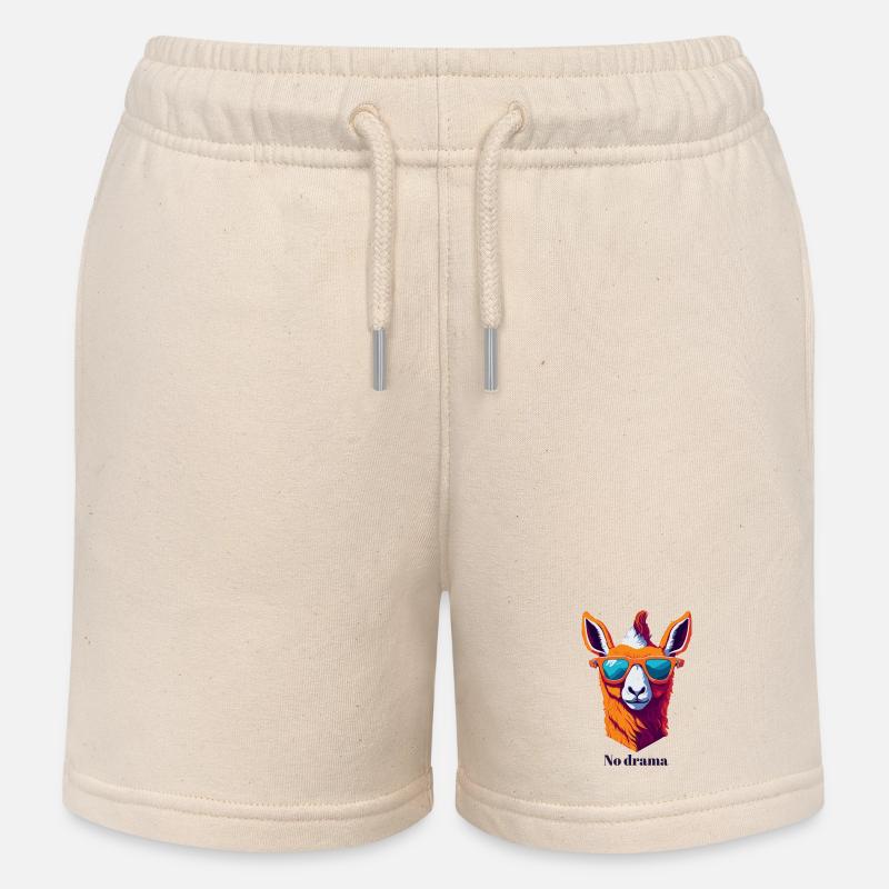 Rétro Lama Vibes - Short de jogging enfant bio Stanley/Stella - écru doux