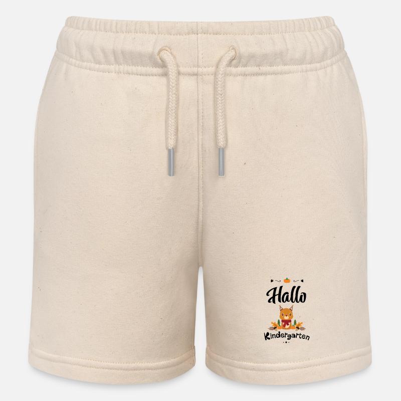 süßes Eichhörnchen Design mit Herbstmotiven - Kinder Organic Joggingshorts Mini Bolter von Stanley/Stella - Natur