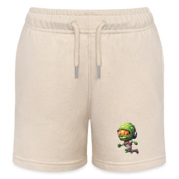 Alien Jogger: Sprint & Marathon Running Design - Kids Organic Sweat Shorts by Stanley/Stella - soft Ecru - Front
