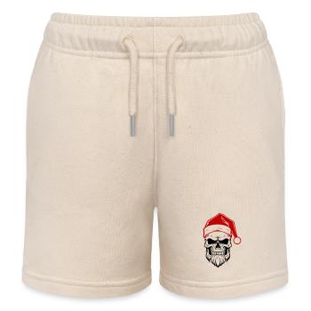 Weihnachtsmann Totenkopf - Kinder Organic Joggingshorts Mini Bolter von Stanley/Stella - Natur - Vorne