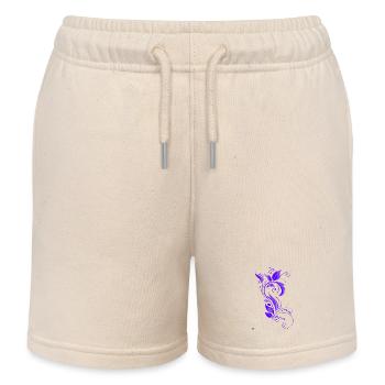 purple ornament - Kids Organic Sweat Shorts by Stanley/Stella - soft Ecru - Front