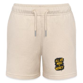 The Graffiti Money Statement - Kids Organic Sweat Shorts by Stanley/Stella - soft Ecru - Front