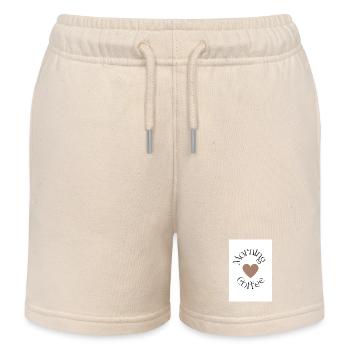 Morning Coffee Typography Logo for Coffee Lovers - Kids Organic Sweat Shorts by Stanley/Stella - soft Ecru - Front