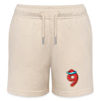 9 Zahl Weihnachten Keks - Kinder Organic Joggingshorts Mini Bolter von Stanley/Stella - Natur - Vorne