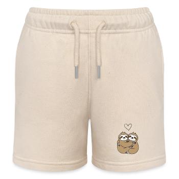 Süßes Faultier Paar Liebe Kuscheln - Kinder Organic Joggingshorts Mini Bolter von Stanley/Stella - Natur - Vorne