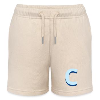 Pop und moderner blauer Buchstabe c - Kinder Organic Joggingshorts Mini Bolter von Stanley/Stella - Natur - Vorne