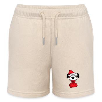 Hund Weihnachtsmann Weihnachten Geschenke Sack Hut - Kinder Organic Joggingshorts Mini Bolter von Stanley/Stella - Natur - Vorne