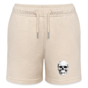Schädel - Low Poly Design - Kinder Organic Joggingshorts Mini Bolter von Stanley/Stella - Natur - Vorne