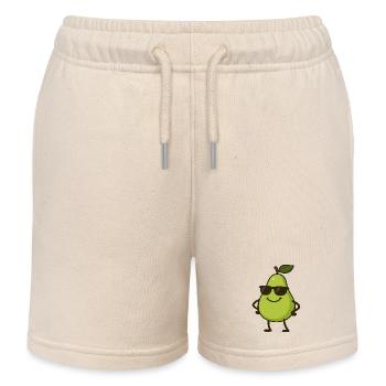 Pear Comic Cool - Kids Organic Sweat Shorts by Stanley/Stella - soft Ecru - Front