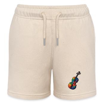 Violon Violon Éclaboussures de Couleur - Short de jogging enfant bio Stanley/Stella - écru doux - Devant