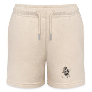 sailing ship - Kids Organic Sweat Shorts by Stanley/Stella - soft Ecru - Front