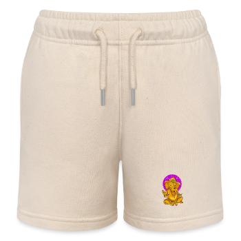 Yoga Namaste Bouddha Éléphant Ganesha Or Soleil Om - Short de jogging enfant bio Stanley/Stella - écru doux - Devant