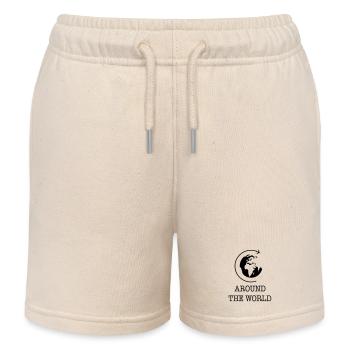 World tour - Kids Organic Sweat Shorts by Stanley/Stella - soft Ecru - Front