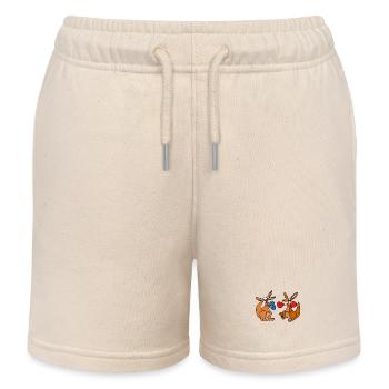 drôles animaux plantes fruits légumes motifs enfants - Short de jogging enfant bio Stanley/Stella - écru doux - Devant