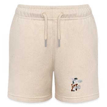 lustige Tiere Kindermotiv kranker Esel auf Krücken - Kinder Organic Joggingshorts Mini Bolter von Stanley/Stella - Natur - Vorne