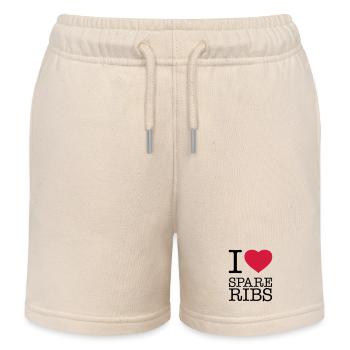I LOVE SPARE RIBS - Kinder Organic Joggingshorts Mini Bolter von Stanley/Stella - Natur - Vorne