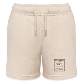 police box text - Kids Organic Sweat Shorts by Stanley/Stella - soft Ecru - Front