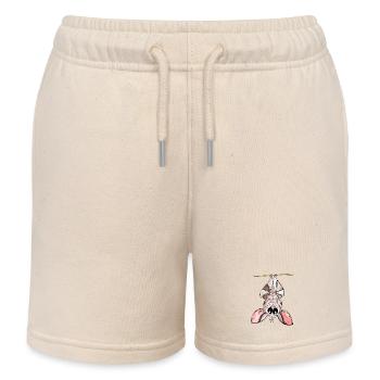 Kawaii Bat Neon Night - Kids Organic Sweat Shorts by Stanley/Stella - soft Ecru - Front