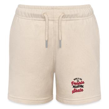 Work is for people who can't ice skate - Kids Organic Sweat Shorts by Stanley/Stella - soft Ecru - Front