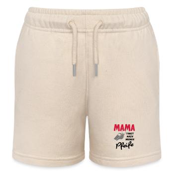 Kind Baby Geburtstag Geschenk Sprüche Mama Pfeife - Kinder Organic Joggingshorts Mini Bolter von Stanley/Stella - Natur - Vorne