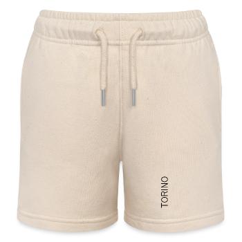 Turin – Style de faute de frappe de ville verticale - Short de jogging enfant bio Stanley/Stella - écru doux - Devant