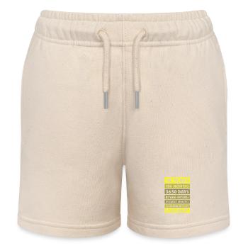 10 ans anniversaire, entreprise, anniversaire, privé - Short de jogging enfant bio Stanley/Stella - écru doux - Devant