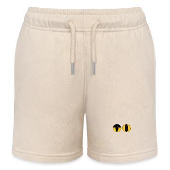 Fragende Augen cooler Katzenblick - Kinder Organic Joggingshorts Mini Bolter von Stanley/Stella - Natur - Vorne