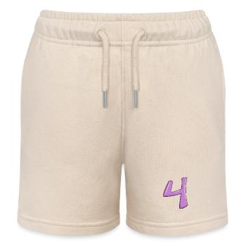 Number 4 number digit - Kids Organic Sweat Shorts by Stanley/Stella - soft Ecru - Front