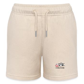 Noch 5 Minuten schlafen Schlaf Kuh Bauernhof - Kinder Organic Joggingshorts Mini Bolter von Stanley/Stella - Natur - Vorne