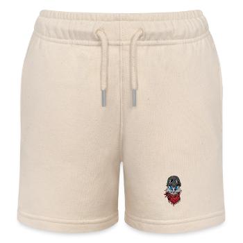 Biker Katze Katzen Cat Kätzchen Mieze Kitten - Kinder Organic Joggingshorts Mini Bolter von Stanley/Stella - Natur - Vorne