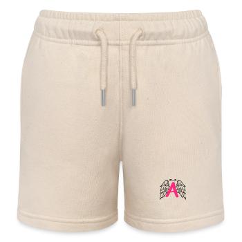 Anges gardiens avec ailes angéliques lettre A - Short de jogging enfant bio Stanley/Stella - écru doux - Devant