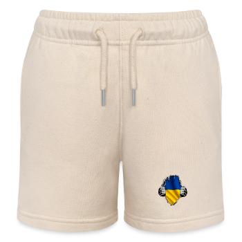 L’Ukraine sous le maillot - Short de jogging enfant bio Stanley/Stella - écru doux - Devant