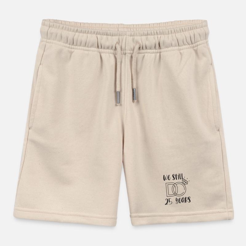 25th Wedding Anniversary Silver Wedding Wedding Gift Kids Organic Sweat Shorts by Stanley/Stella
