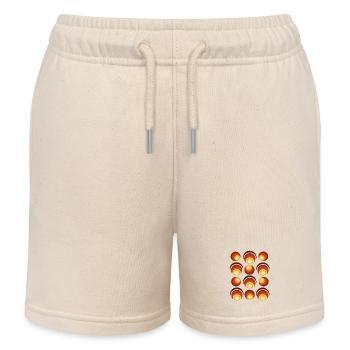 Motif de boule rétro des années 70 Orange Marron - Short de jogging enfant bio Stanley/Stella - écru doux - Devant