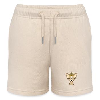 Hund mit Krone - Chihuahua mit Krone - Kinder Organic Joggingshorts Mini Bolter von Stanley/Stella - Natur - Vorne