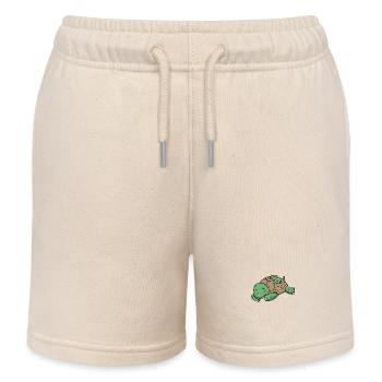 Tortue Papa avec Bébé Tortue - Short de jogging enfant bio Stanley/Stella - écru doux - Devant